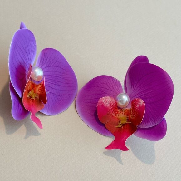 Floral Statement Earrings N1386 - Picture 2 of 4